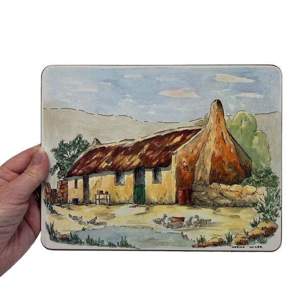 Vintage Cape Cottages Cork Backed Place Mats Artist Norma Wiles Set of Six - Picture 6 of 15